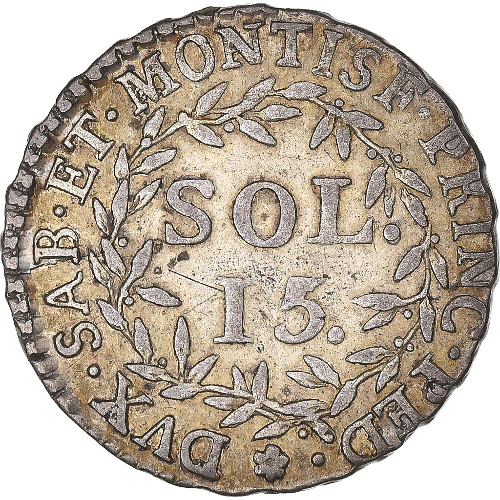 Monnaie, États italiens, SARDINIA, Vittorio Amedeo III, 15 Soldi, 1794, TTB