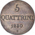 Monnaie, États italiens, TUSCANY, Leopold II, 5 quattrini, 1830, Florence, TB