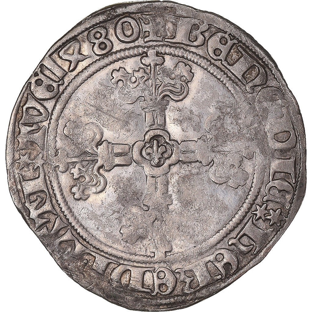 Moneta, Paesi Bassi Spagnoli, BRABANT, Marie de Bourgogne, Briquet, 1480