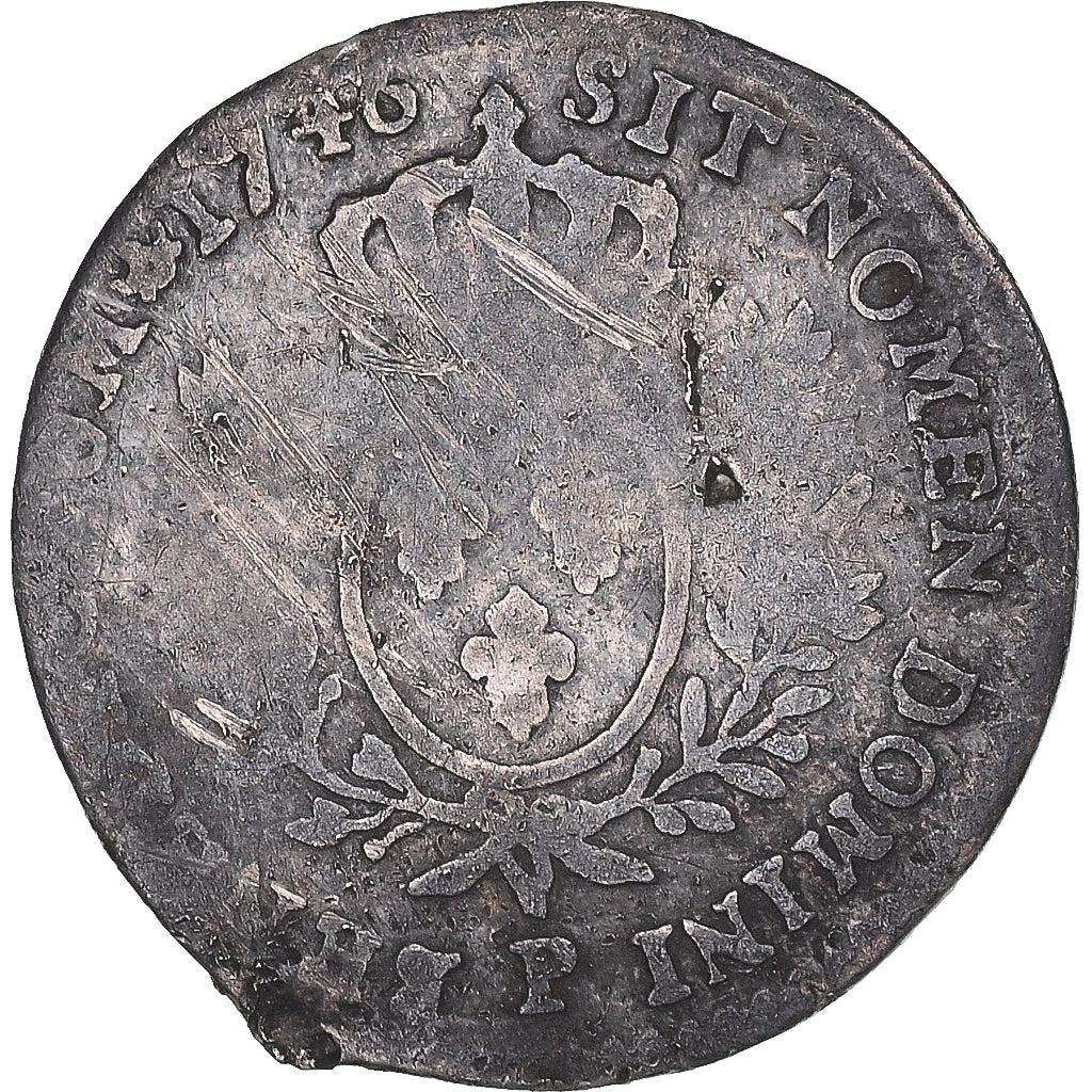 Munten, Frankrijk, Louis XV, 1/10 Écu au bandeau, 1746, Dijon, FR, Zilver