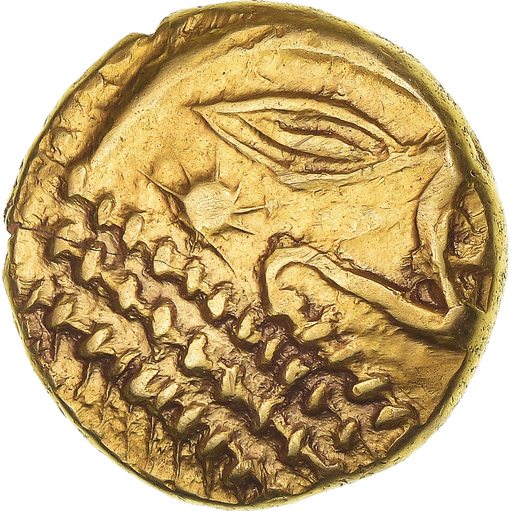 Moeda, Northeast Gaul, Bellovaci, statère à l'astre, Ist century BC, Beauvais