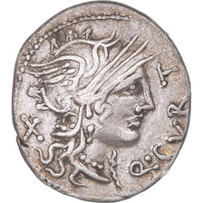Coin, Curtia, Denarius, 116-115 BC, Rome, EF(40-45), Silver, Crawford:285/2