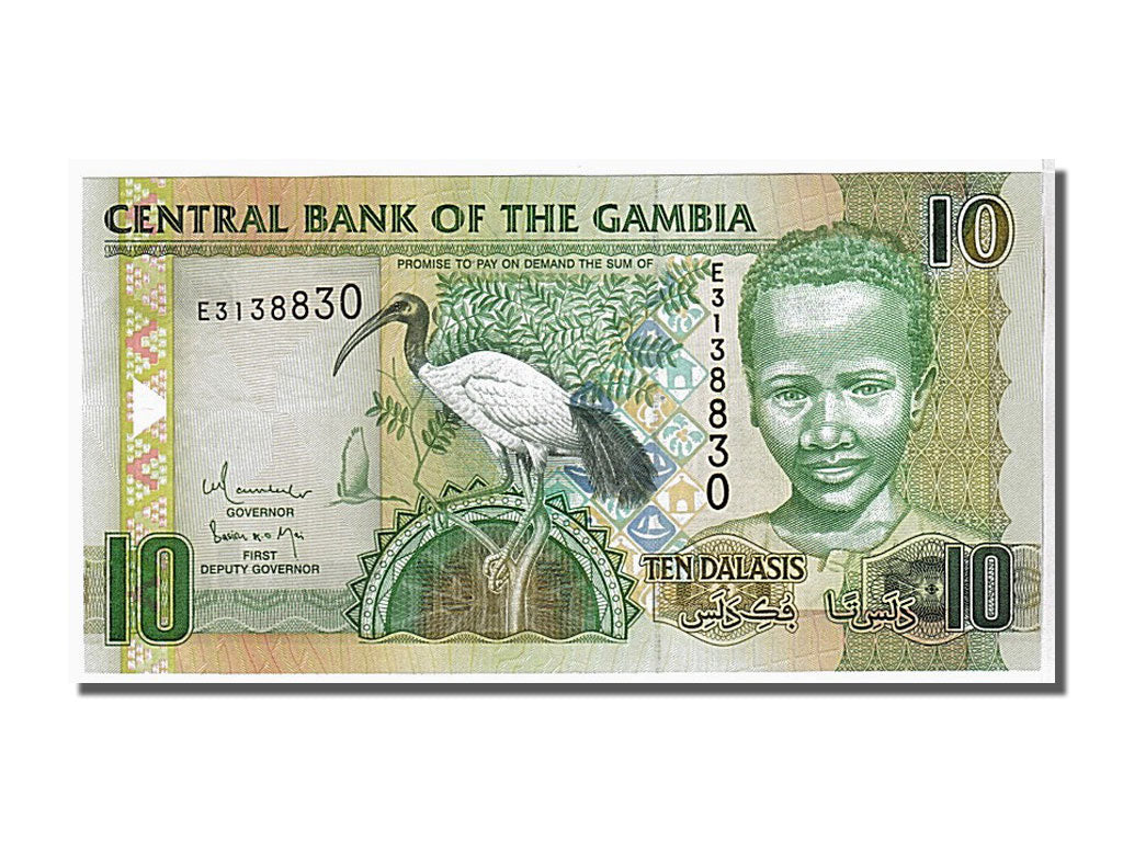 Geldschein, Gambia, 10 Dalasis, 2006, KM:26, UNZ
