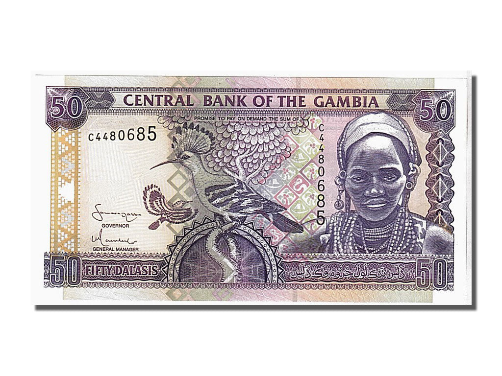 Geldschein, Gambia, 50 Dalasis, 2001, KM:23a, UNZ