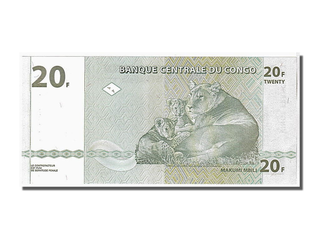 Banconote, Repubblica Democratica del Congo, 20 Francs, 2003, KM:94a, FDS