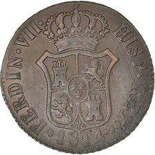 Coin, Spain, CATALONIA, Ferdinand VII, 3 Quartos, 1814, Barcelona, EF(40-45)