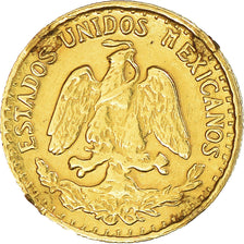 Moneda, México, 2 Pesos, 1920, Mexico City, EBC, Oro, KM:461