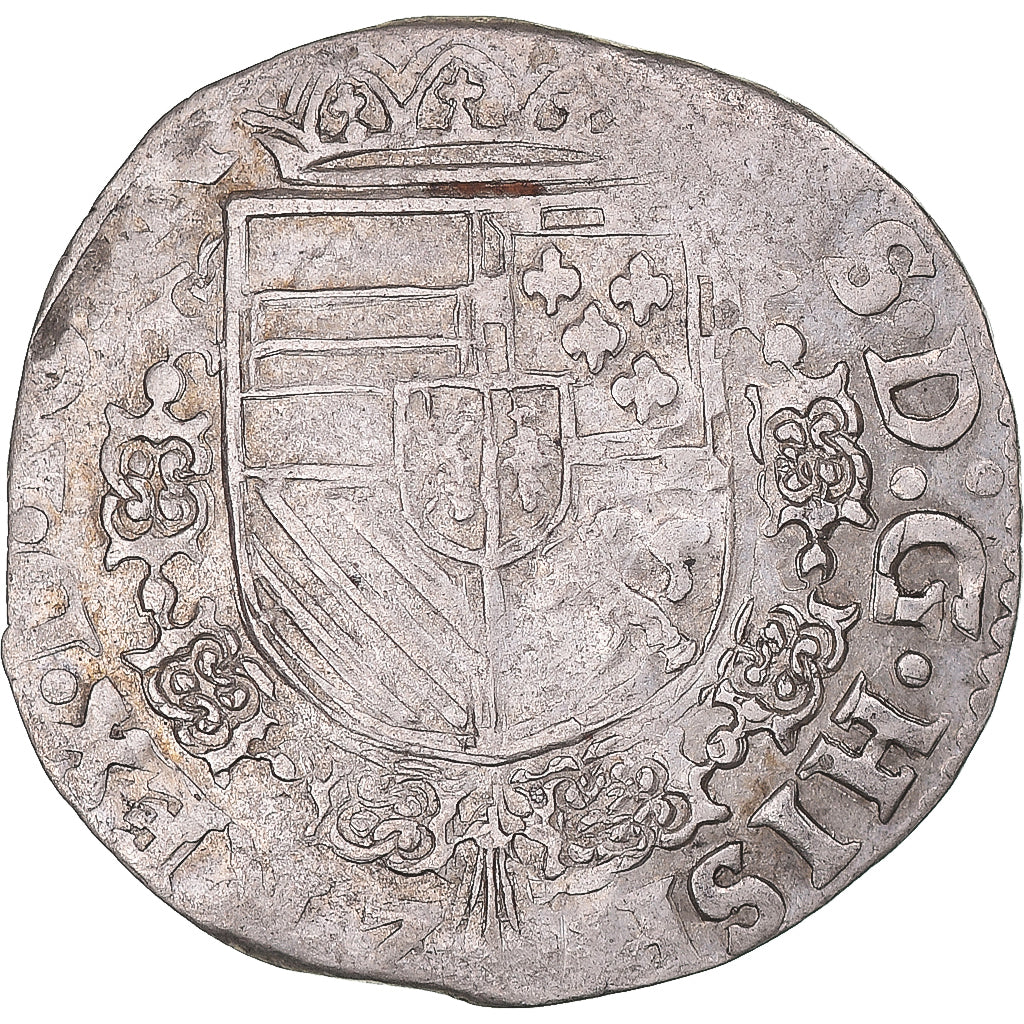 Coin, Spanish Netherlands, Philip II, 1/20 Ecu, 1584, Tournai, EF(40-45), Silver