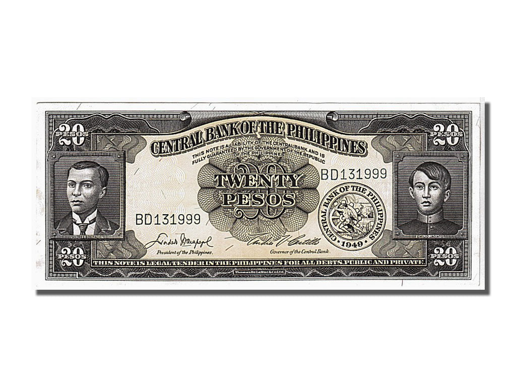 Banconote, Filippine, 20 Pesos, 1949, SPL-