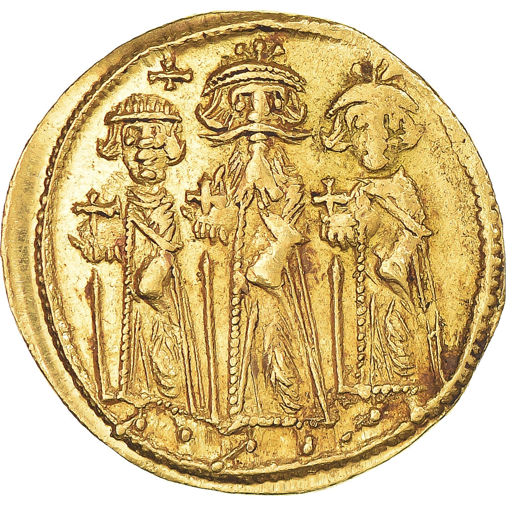 Moneta, Heraclius, with Heraclius Constantine and Heraclonas, Solidus, 610-641