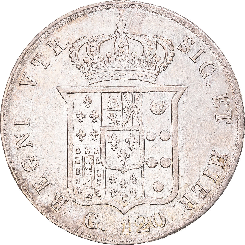 Moeda, ESTADOS ITALIANOS, NAPLES, Ferdinando II, 120 Grana, 1855, Naples