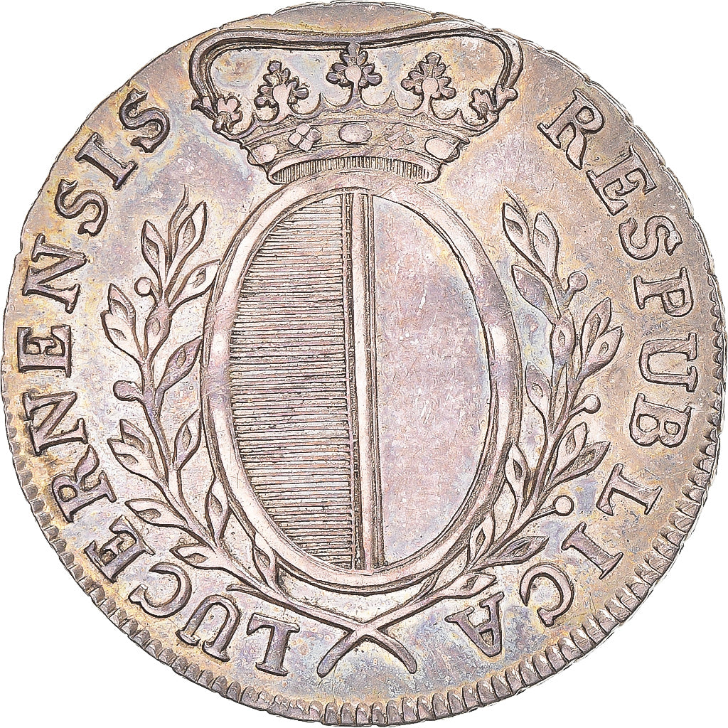 Coin, SWISS CANTONS, LUZERN, 40 Kreuzer, 1796, Lucerne, MS(60-62), Silver