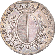 Coin, SWISS CANTONS, LUZERN, 40 Kreuzer, 1796, Lucerne, MS(60-62), Silver