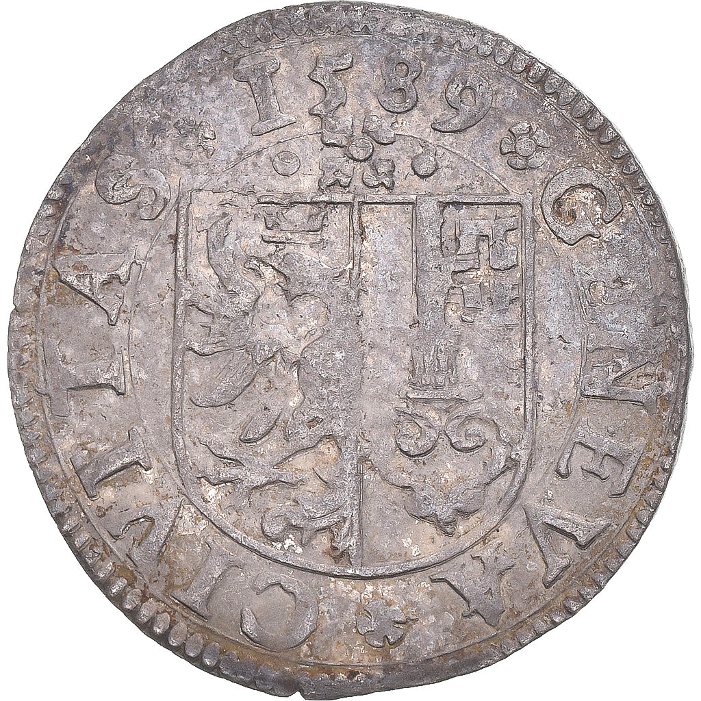 Moneta, Svizzera, 3 Sols, 1589, Genève, BB, Argento