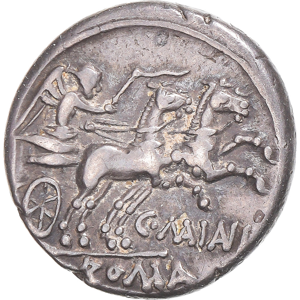 Moeda, Maiania, Denarius, 153 BC, Rome, AU(50-53), Prata, Crawford:203/1a