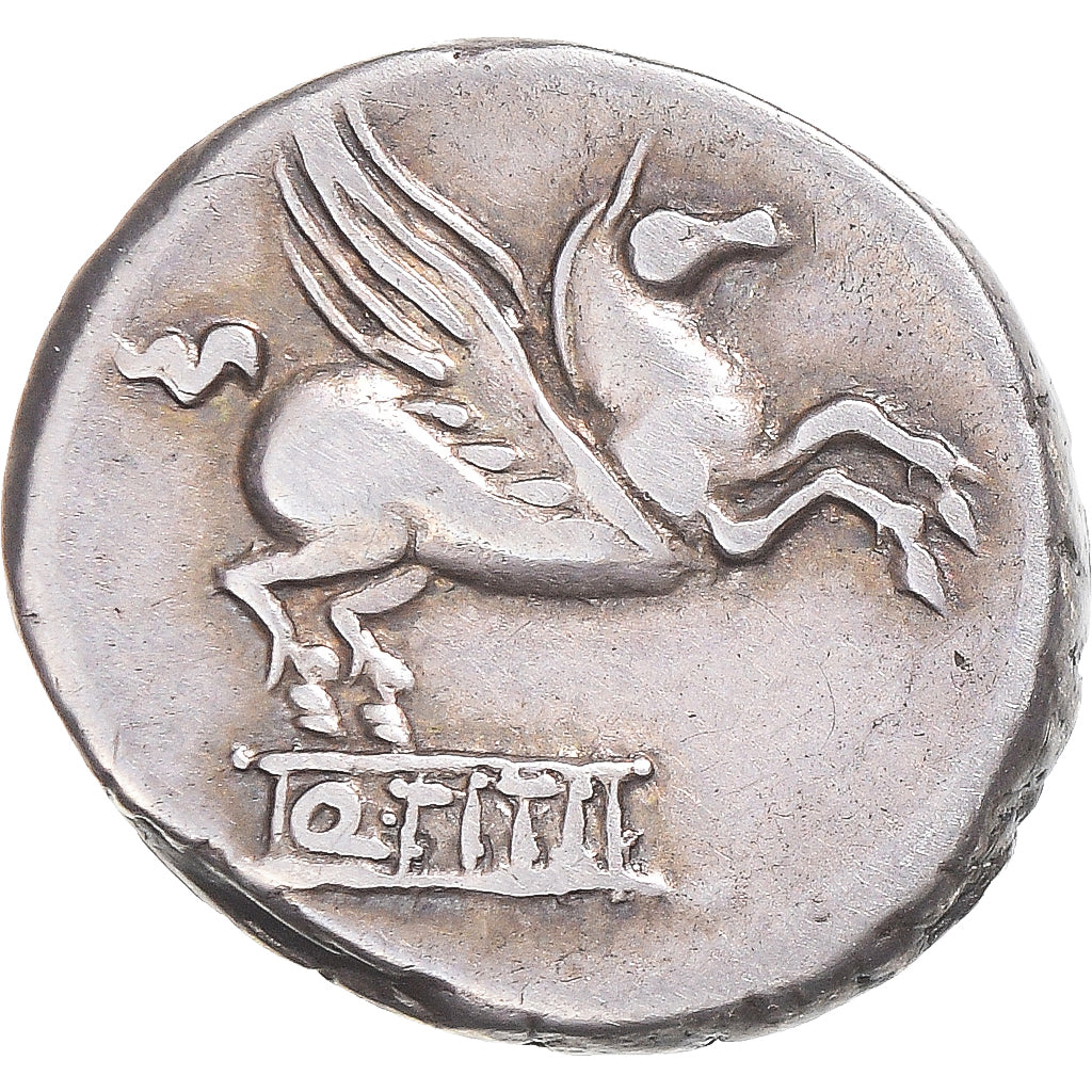 Coin, Titia, Denarius, 90 BC, Rome, EF(40-45), Silver, Crawford:341/2