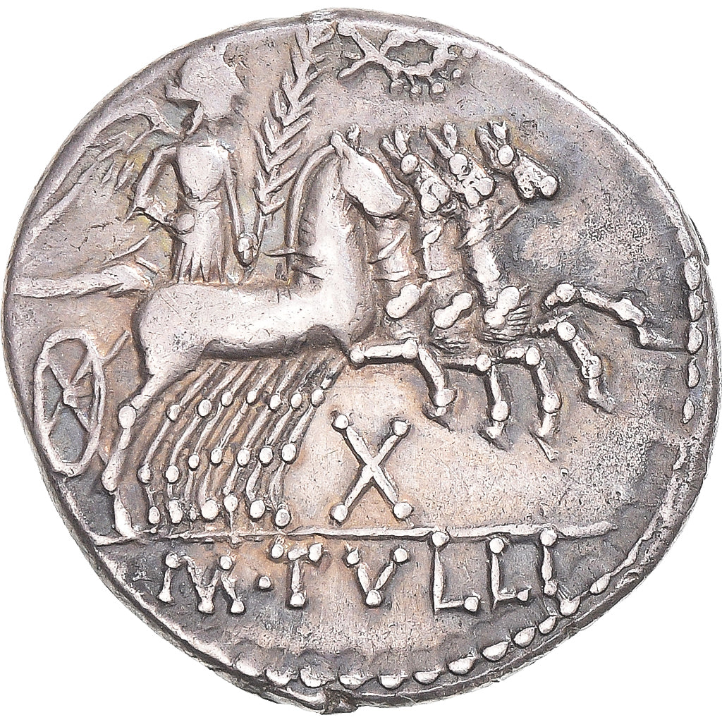 Coin, Tullia, Denarius, 119 BC, Rome, AU(50-53), Silver, Crawford:280/1