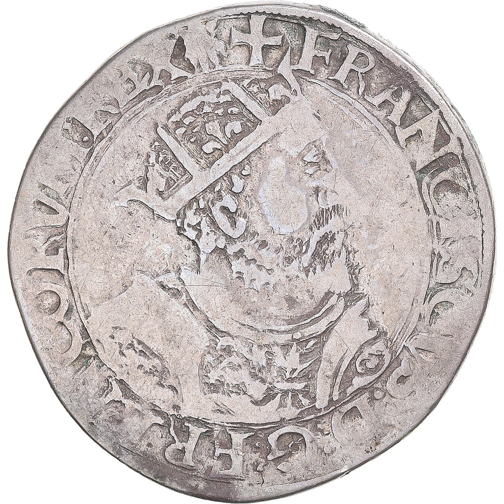 Munten, Frankrijk, François Ier, Teston, Toulouse, 25e type, FR+, Zilver