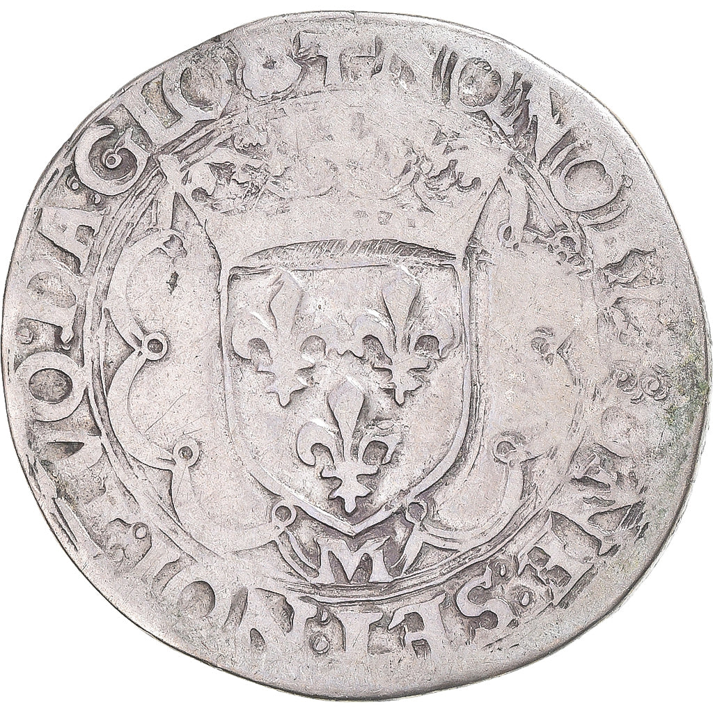 Munten, Frankrijk, François Ier, Teston, Toulouse, 25e type, FR+, Zilver