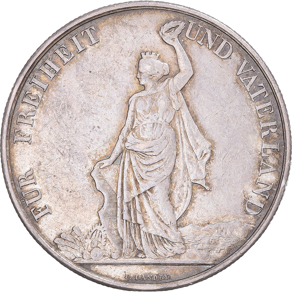 Monnaie, Suisse, Festival de tir, 5 Francs, 1872, Zürich, TTB, Argent, KM:S11