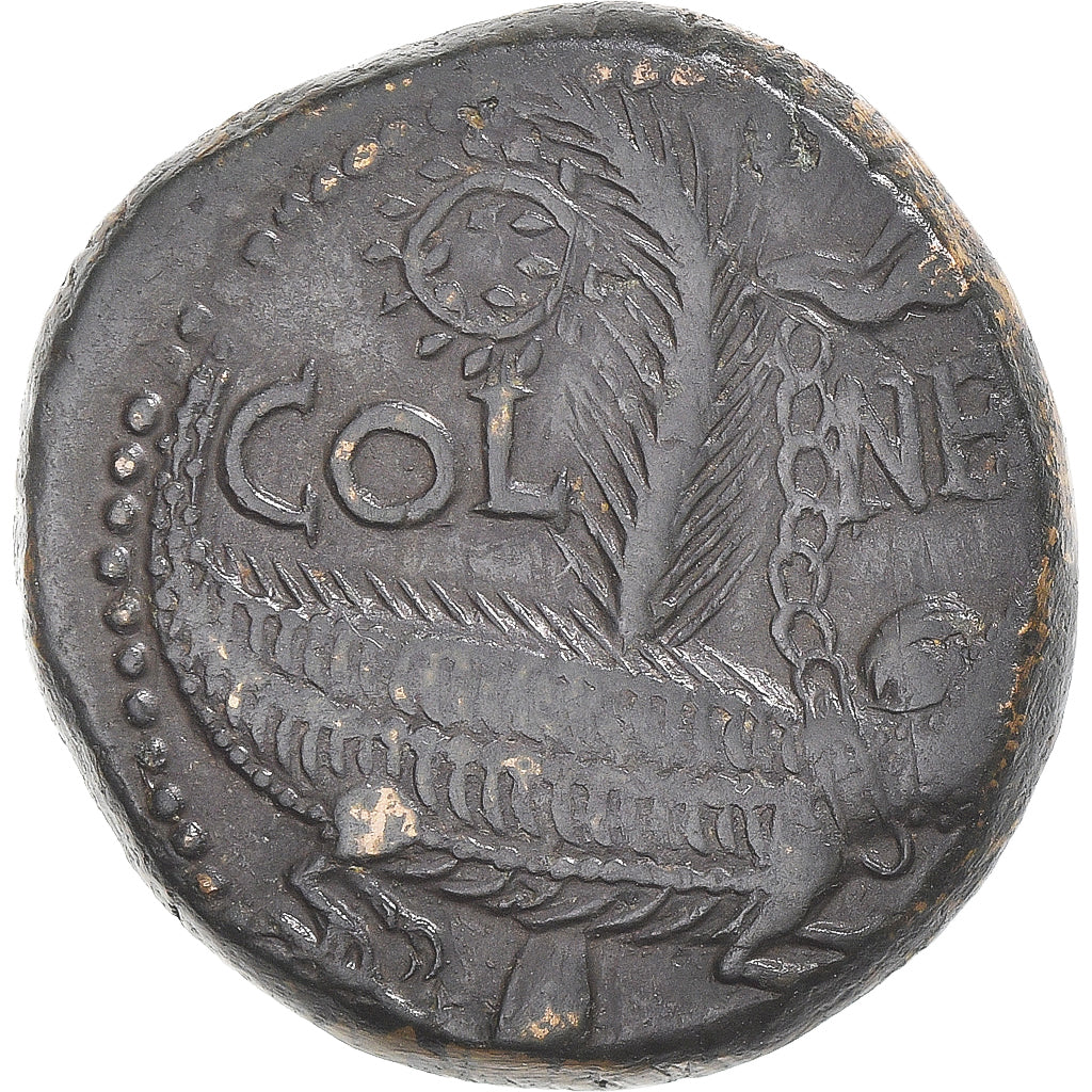 Coin, Augustus & Agrippa, As, 10-14 AD, Nîmes, EF(40-45), Bronze, Cohen:10