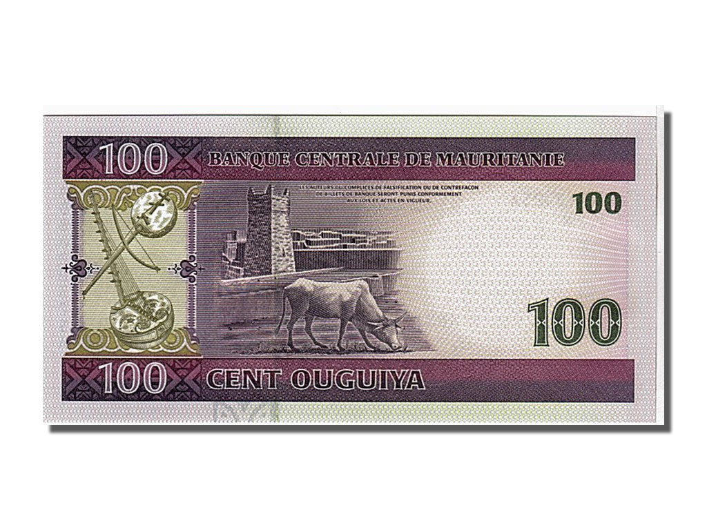 Geldschein, Mauretanien, 100 Ouguiya, 2008, KM:16, UNZ