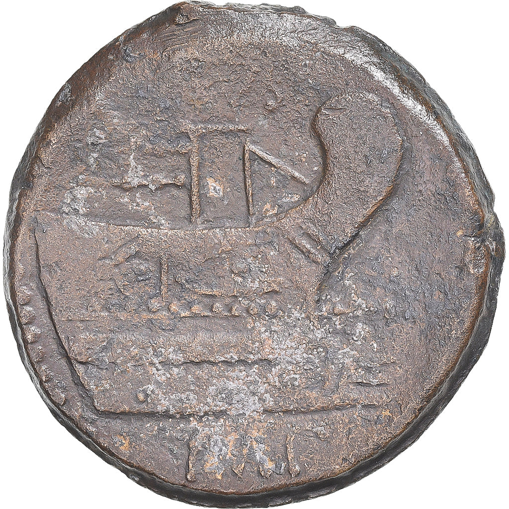 Coin, Sextus Pompey, As, 43-36 BC, Uncertain Mint, AU(50-53), Bronze
