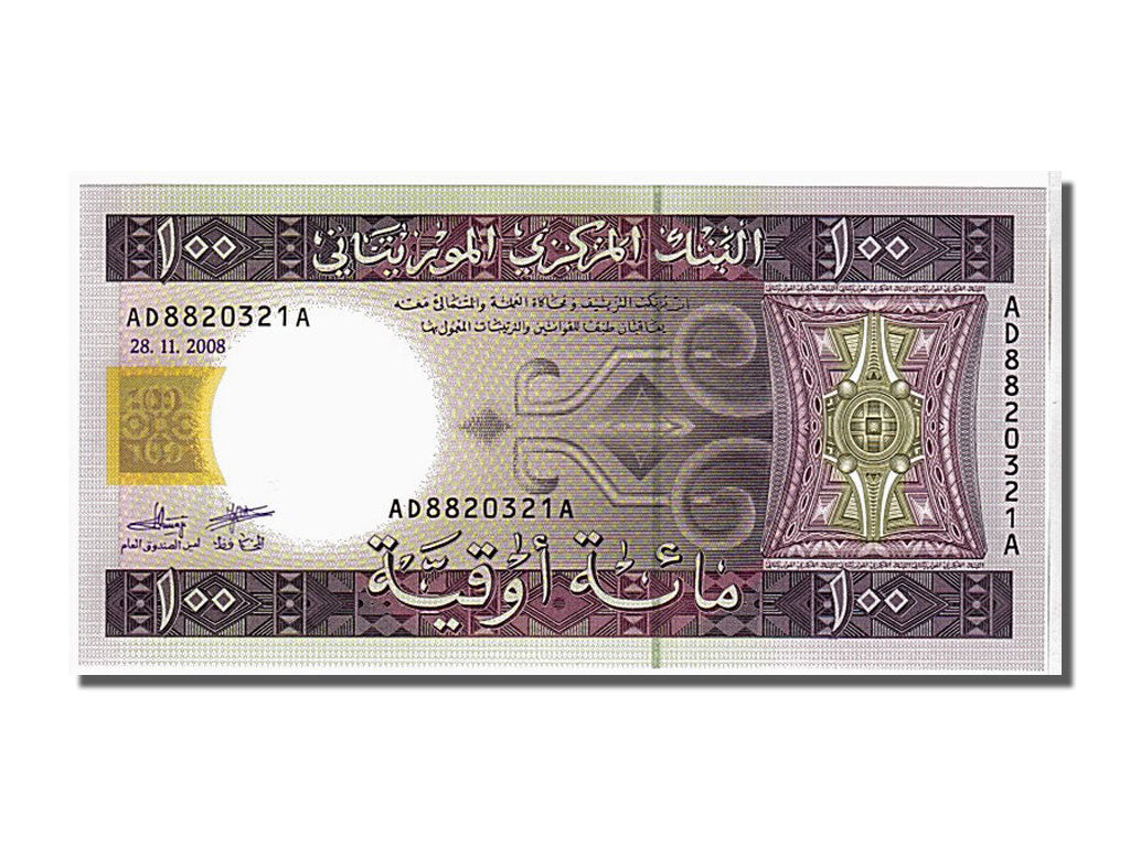 Biljet, Mauritanië, 100 Ouguiya, 2008, NIEUW