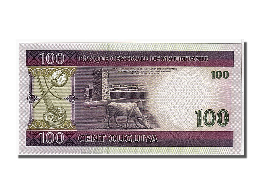 Biljet, Mauritanië, 100 Ouguiya, 2008, NIEUW
