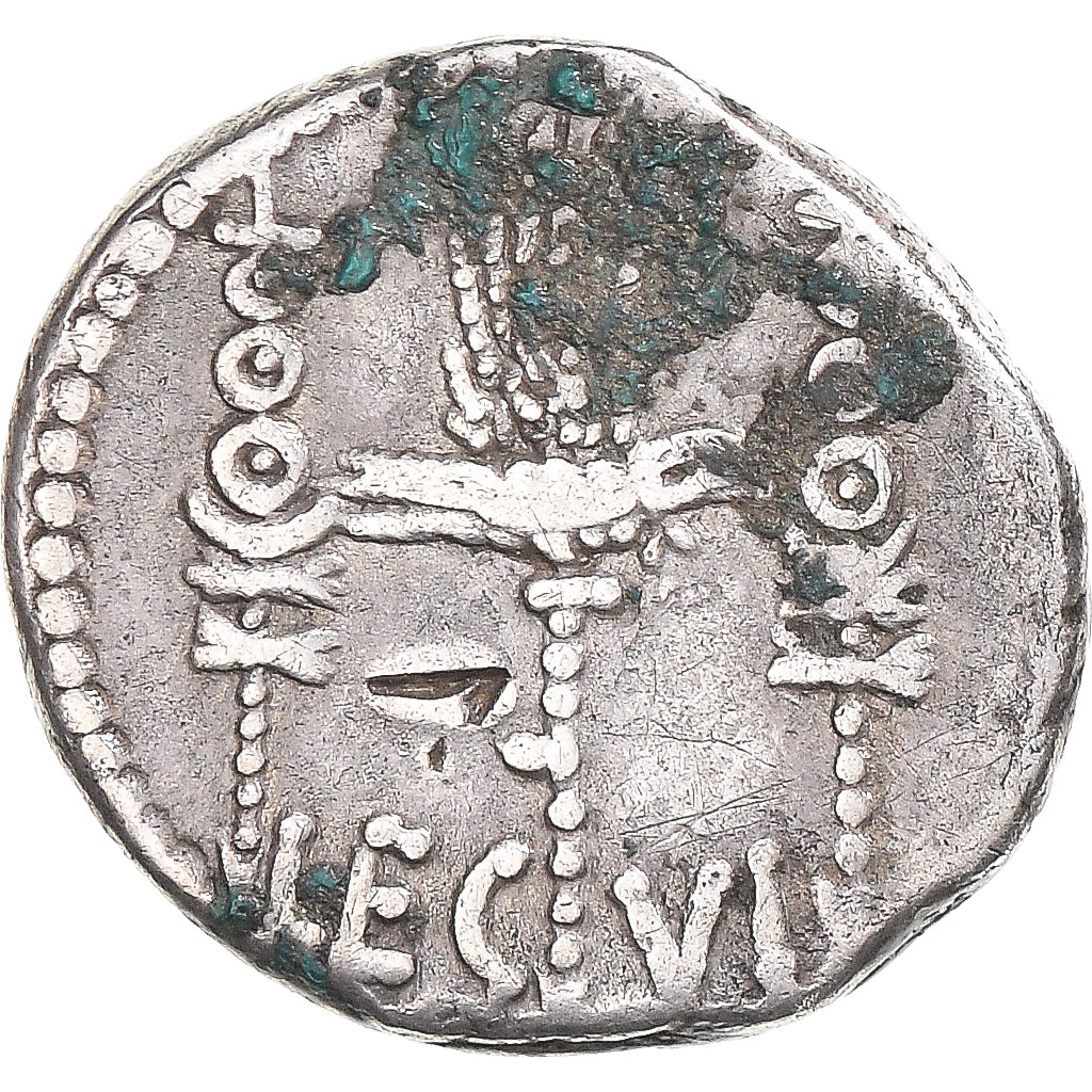 Coin, Marcus Antonius, legionary denarius, 32-31 BC, LEG VI, VF(30-35), Silver