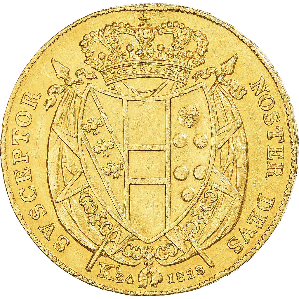 Coin, ITALIAN STATES, TUSCANY, Leopold II, Ottanta (80) Fiorini, 1828, Florence