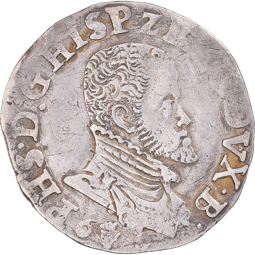 Coin, Spanish Netherlands, Philip II, 1/5 Ecu, 1566, Anvers, EF(40-45), Silver