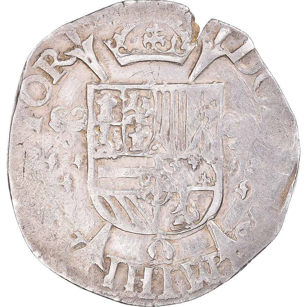 Coin, Spanish Netherlands, Philip II, 1/5 Ecu, 156[?], EF(40-45), Silver