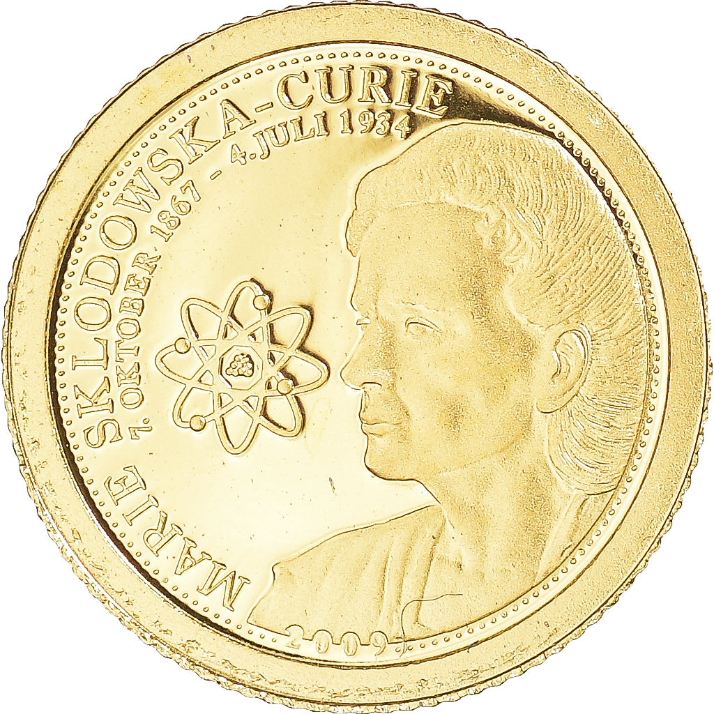 Coin, Samoa, Marie Curie, Dollar, MS(65-70), Gold