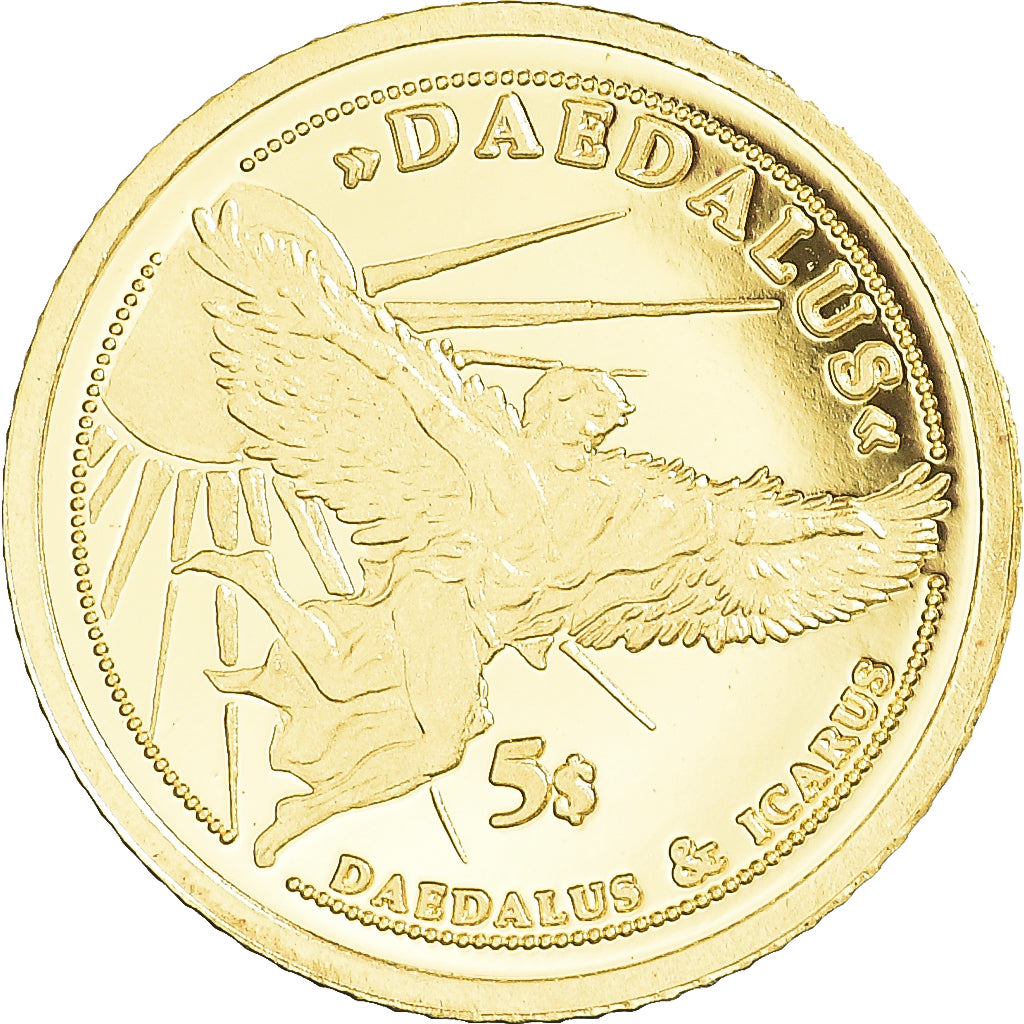 Coin, Solomon Islands, Elizabeth II, Daedalus, 5 Dollars, 2008, MS(65-70), Gold