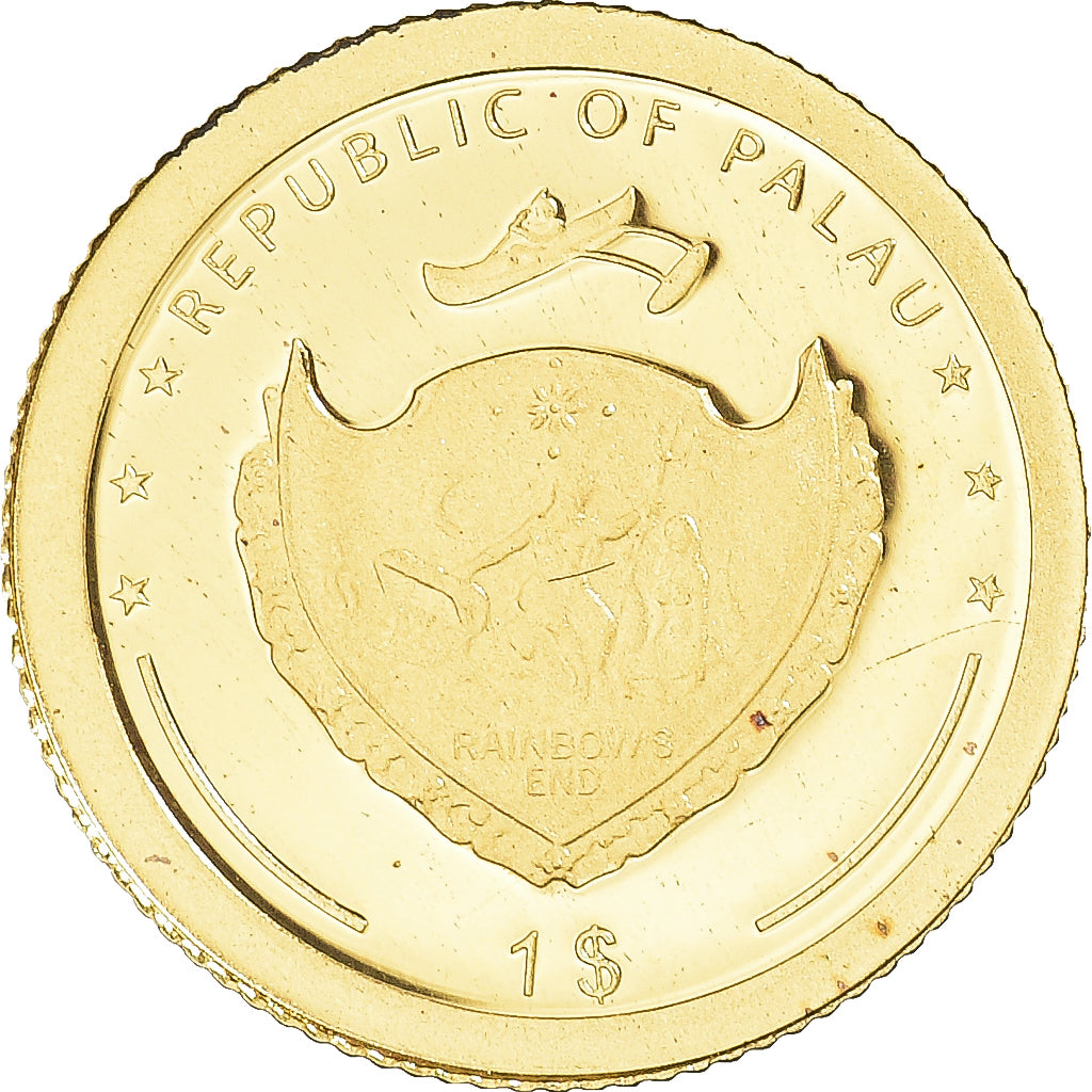 Coin, Palau, Sitting Bull Sioux, Dollar, 2008, MS(65-70), Gold