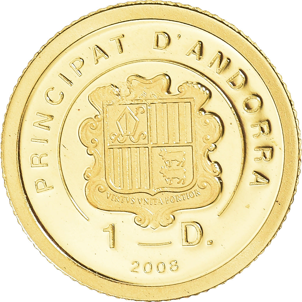 Coin, Andorra, Vénus de Milo, Dollar, 2008, MS(65-70), Gold