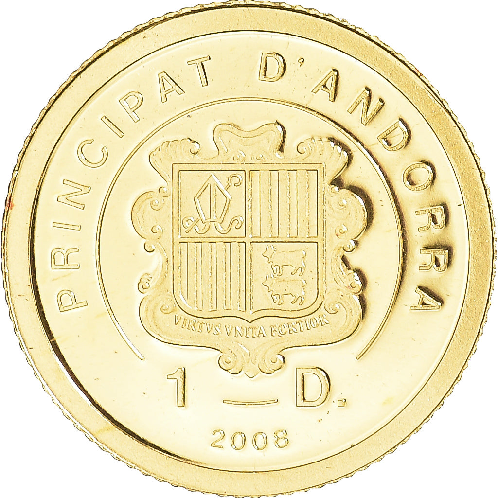 Coin, Andorra, Basilica de Sant Pere, Dollar, 2008, MS(65-70), Gold