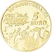 Frankrijk, 5 Euro, 2011, Monnaie de Paris, fête de la musique, FDC, Goud