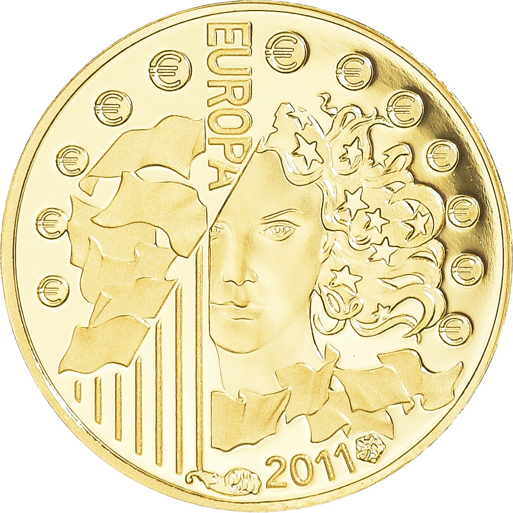 Frankrijk, 5 Euro, 2011, Monnaie de Paris, fête de la musique, FDC, Goud