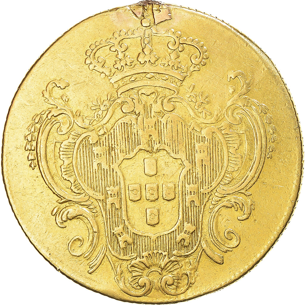 Moneta, Brasile, Maria I, 6400 Reis, 1799, Rio de Janeiro, BB+, Oro, KM:226.1