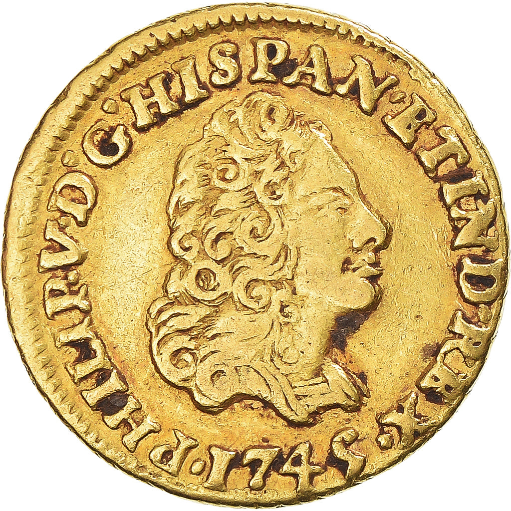 Coin, Mexico, Philip V, Escudo, 1745, Mexico City, EF(40-45), Gold, KM:113