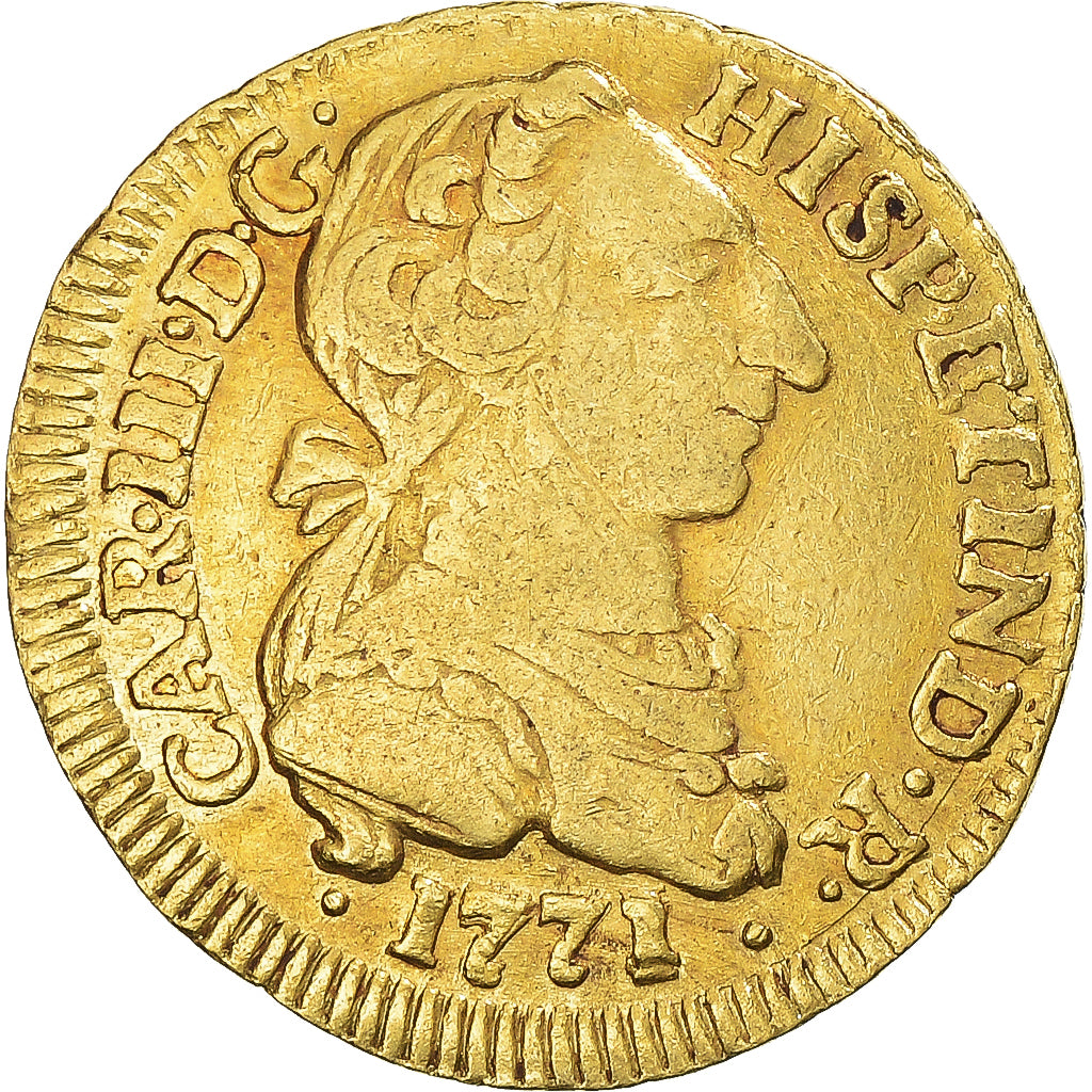 Coin, Colombia, Charles III, Escudo, 1771, VF(30-35), Gold, KM:42