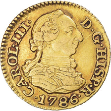 Coin, Spain, Charles III, 1/2 Escudo, 1786, Madrid, EF(40-45), Gold, KM:425.1