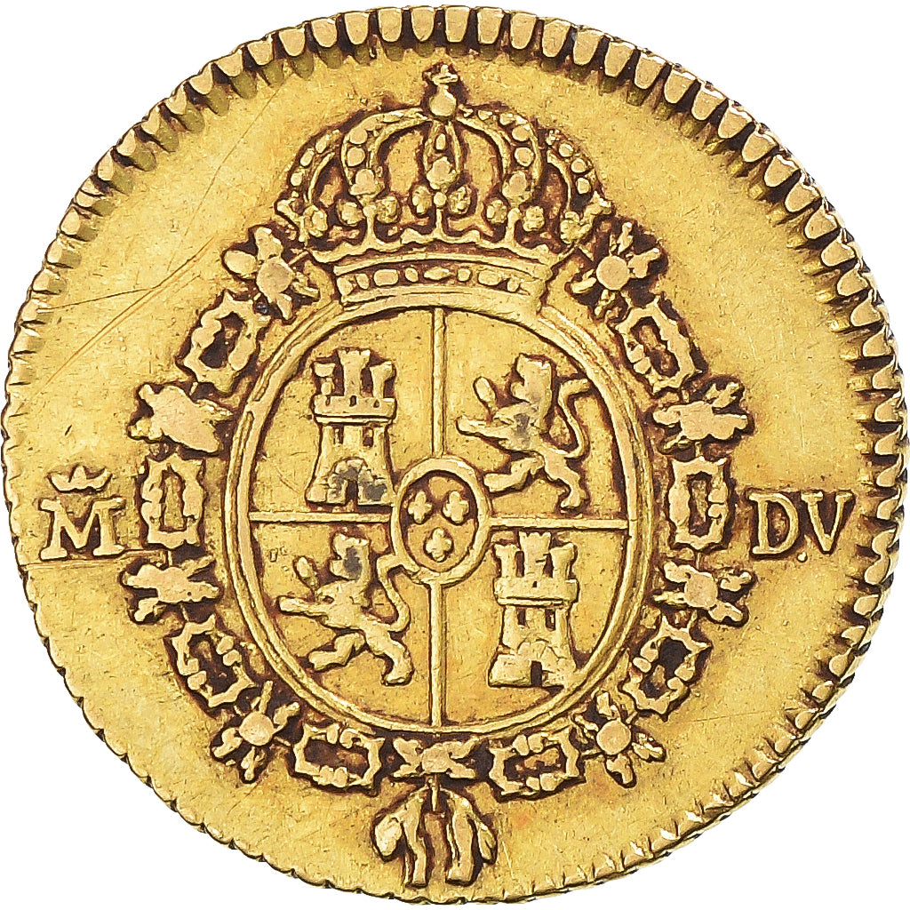 Coin, Spain, Charles III, 1/2 Escudo, 1786, Madrid, EF(40-45), Gold, KM:425.1