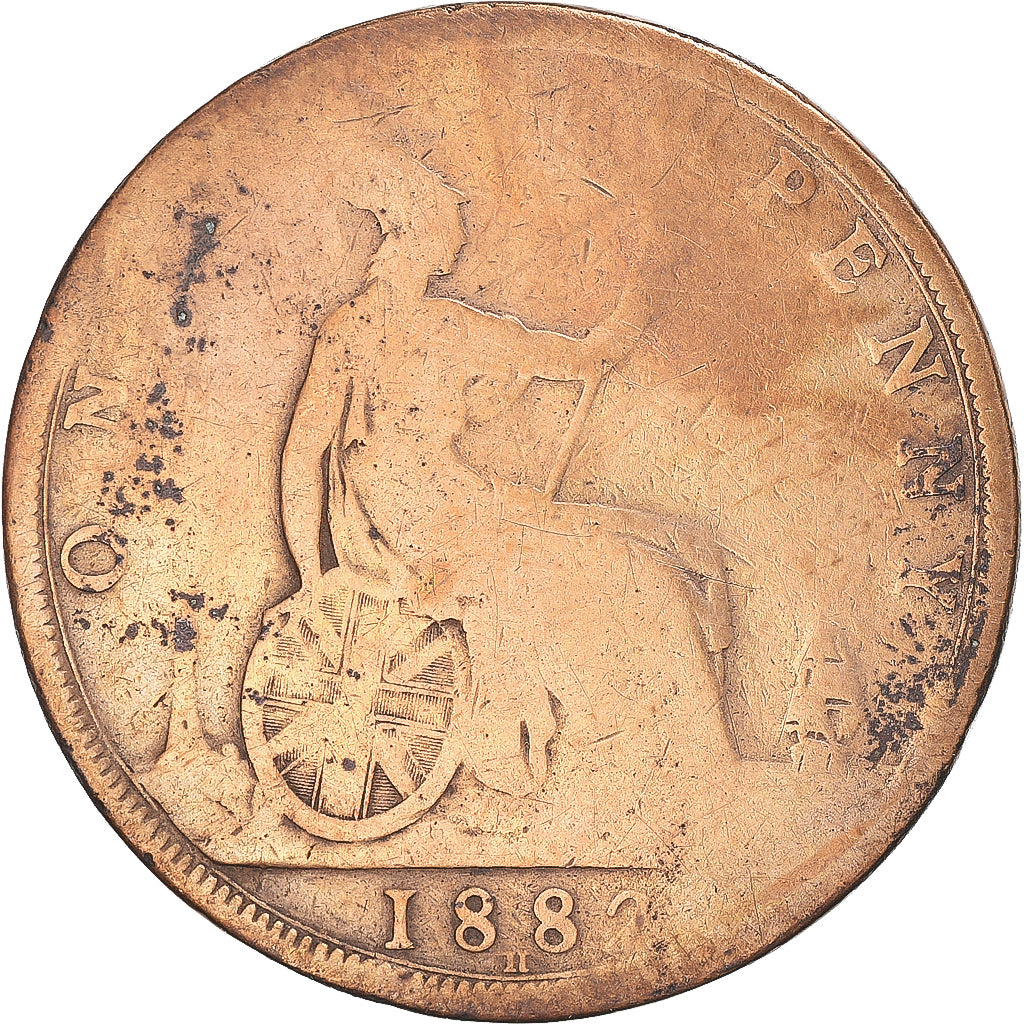 Moeda, Grã-Bretanha, Victoria, Penny, 1882, Heaton, VF(20-25), Cobre