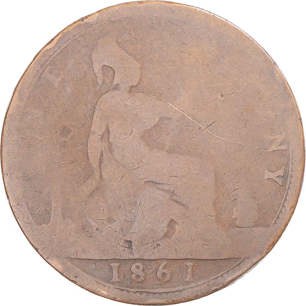 Moneta, Wielka Brytania, Victoria, Penny, 1861, London, VG(8-10), Miedź