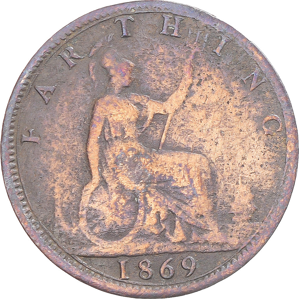 Moneta, Gran Bretagna, Victoria, Farthing, 1869, London, B+, Rame