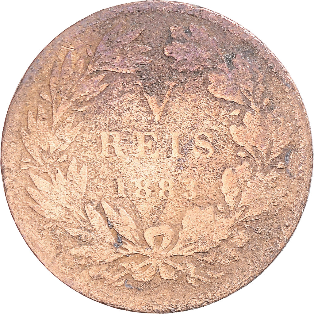 Munten, Portugal, Louis I, 5 Reis, 1883, FR, Koper