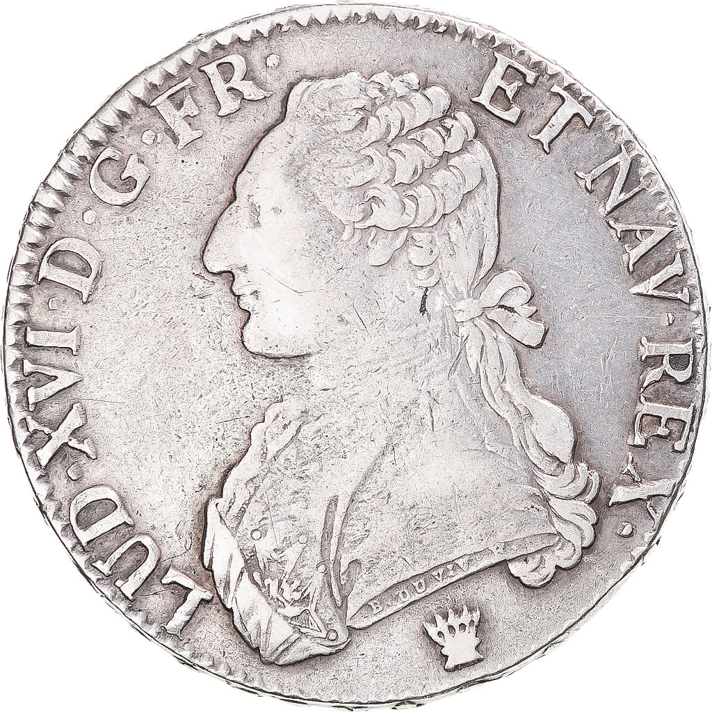 Coin, France, Louis XVI, Ecu aux branches d'olivier, 1790, Limoges, VF(30-35)